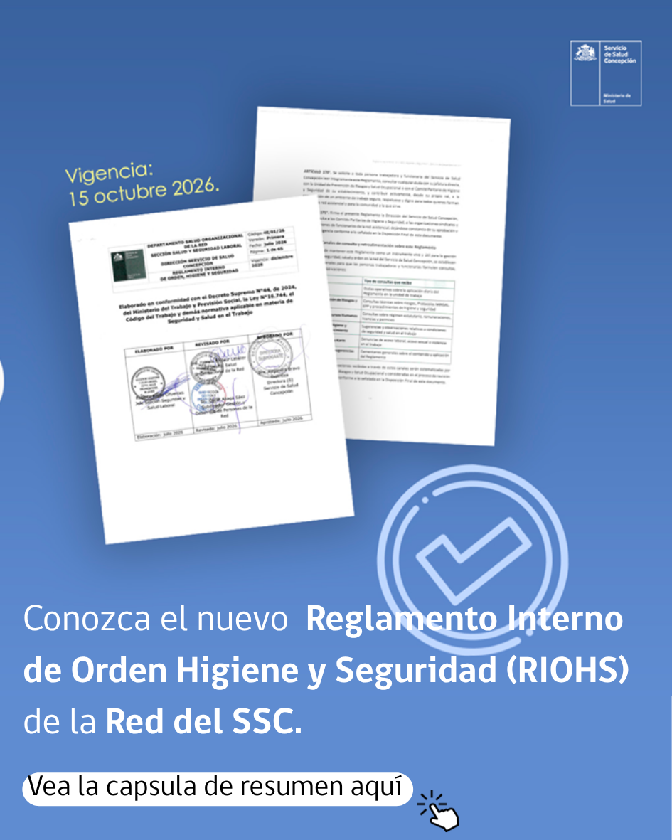 ¡Ya Está Disponible El RIOHS De La Red Del Servicio De Salud Concepción!