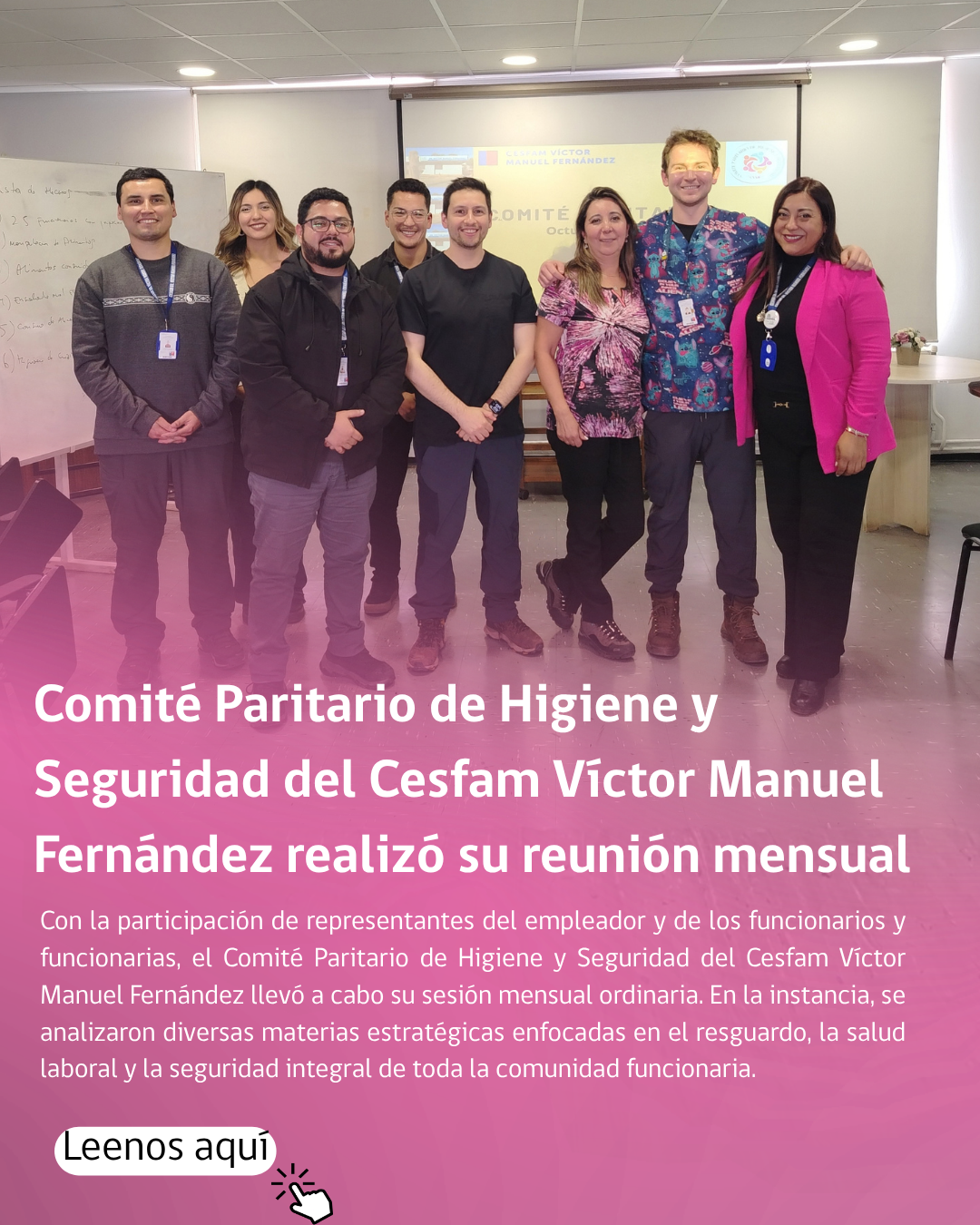 Comité Paritario De Higiene Y Seguridad Del CESFAM Dr. Víctor Manuel Fernández Realizó Su Reunión Mensual